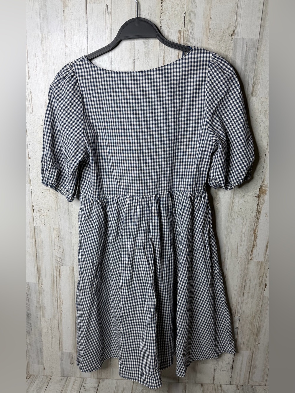 Mod Ref Navy and White Gingham Midi Dress - Picture 2 of 5